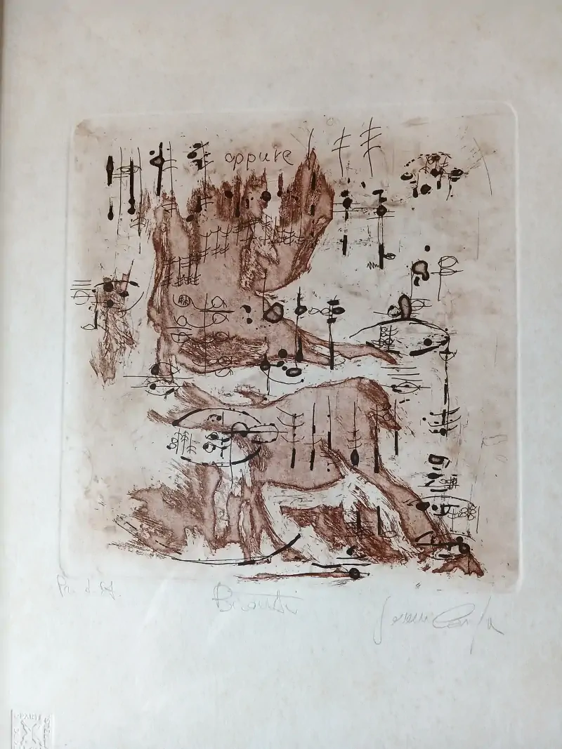 G. Carafa, Bisonti, acquaforte,  24,5 x 25,5 cm (anno 1981)