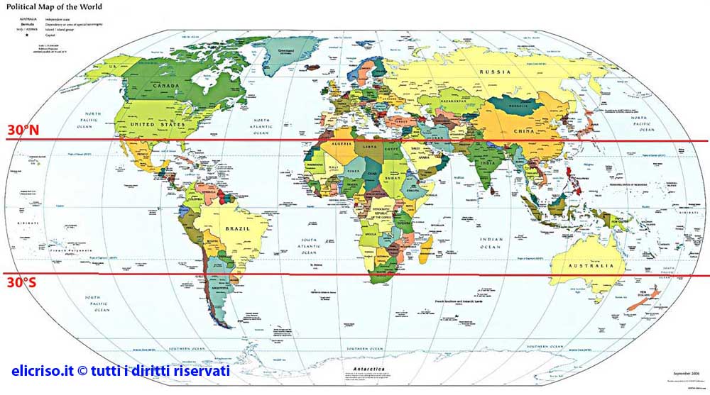 Cartina politica del mondo dove sono originarie le piante grasse