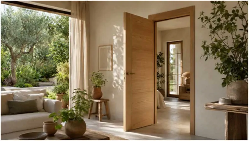Ambiente interno con porte in legno