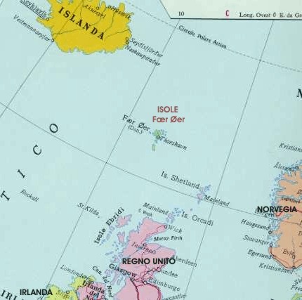 cartina danimarca isole feroe Fær Øer Islands